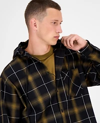 Hugo By Boss Men's Ebhood Cotton Plaid Hooded Shirt