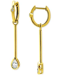 Giani Bernini Cubic Zirconia Pear Drop Linear Dangle Hoop Earrings in 18k Gold-Plated Sterling Silver, Macy's Exclusive