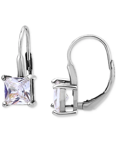 Giani Bernini Square Cubic Zirconia Leverback Earrings in Sterling Silver, Macy's Exclusive