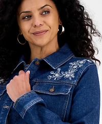 Style & Co Women's Embroidery Denim Jacket, Macy's Exclusive