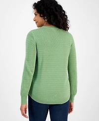 Style & Co Women's Curved-Hem Cotton Pullover Sweater, Macy's Exclusive