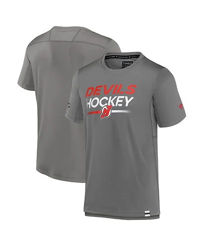 Fanatics Men's Gray New Jersey Devils Authentic Pro Tech T-Shirt