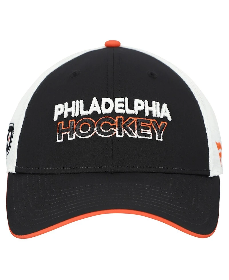 Fanatics Men's Black/White Philadelphia Flyers Adjustable Meshback Hat
