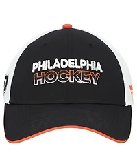 Fanatics Men's Black/White Philadelphia Flyers Adjustable Meshback Hat