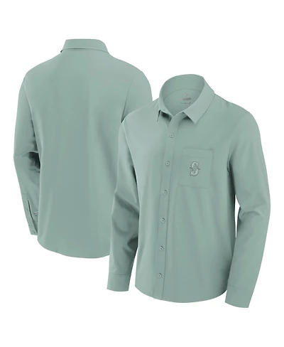 Fanatics Men's Green Seattle Mariners Front Office Long Sleeve Button-Up Shirt