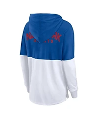 Fanatics Women's Royal/White New York Giants Backup Option Long Sleeve Hoodie T-Shirt