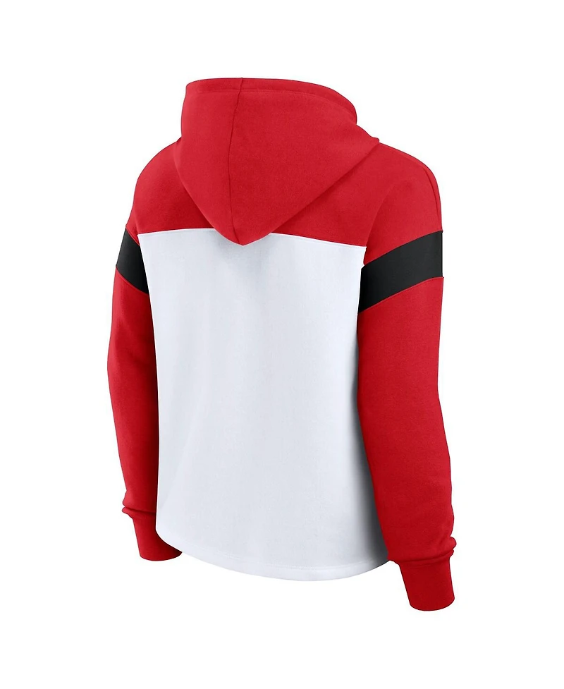 Fanatics Women's White/Red Texas Tech Red Raiders Primary Logo Pullover Hoodie