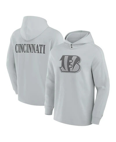 Fanatics Men's Gray Cincinnati Bengals Elements Blaze Tri-Blend Long Sleeve Hoodie T-Shirt