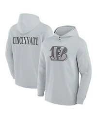 Fanatics Men's Gray Cincinnati Bengals Elements Blaze Tri-Blend Long Sleeve Hoodie T-Shirt
