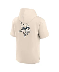 Fanatics Men's Cream Minnesota Vikings Elements Future Ground Lettering Short Sleeve Pullover Hoodie