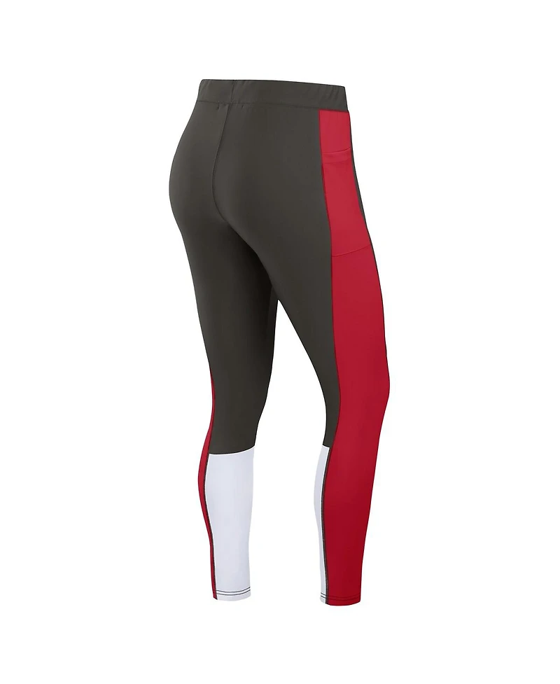 Wear by Erin Andrews Women's Pewter/Red Tampa Bay Buccaneers Color-Block Leggings