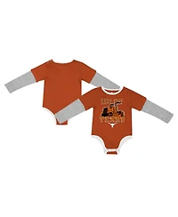 Colosseum Baby Boys and Girls Texas Orange Texas Longhorns Next Stop Long Sleeve Bodysuit