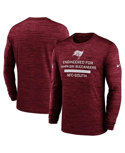 Nike Men's Red Tampa Bay Buccaneers Sideline Velocity Performance Long Sleeve T-Shirt
