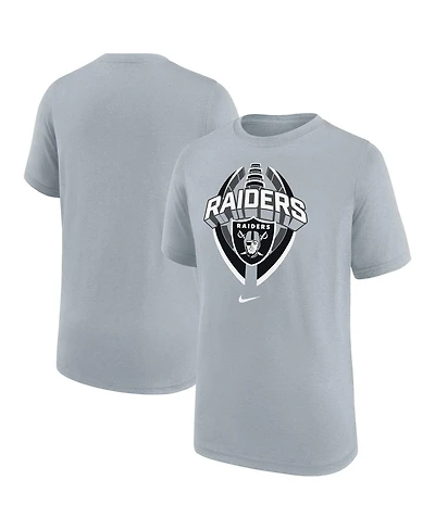 Nike Big Boys and Girls Gray Las Vegas Raiders Icon Legend T-Shirt