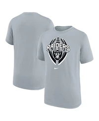 Nike Big Boys and Girls Gray Las Vegas Raiders Icon Legend T-Shirt