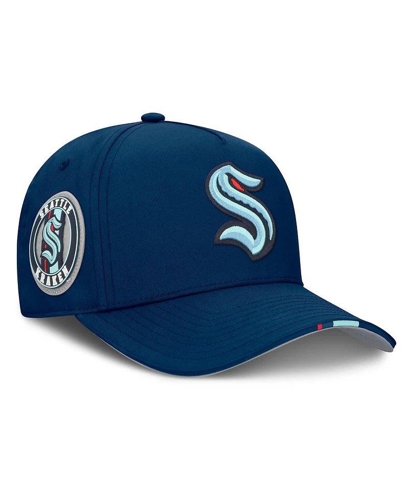 Fanatics Men's Navy Seattle Kraken 2025 Nhl Draft Authentic Pro On-Stage Podium A-Frame Adjustable Hat