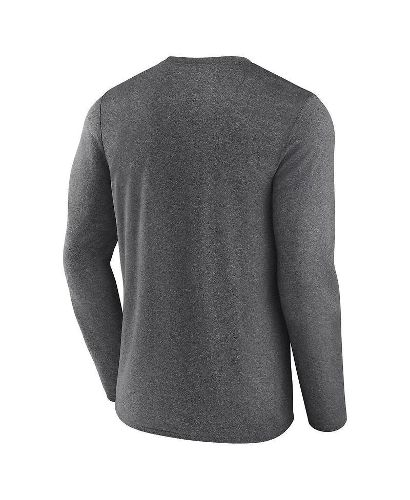 Fanatics Men's Heather Charcoal Vegas Golden Knights Sweep Iconic Synthetic Long Sleeve T-Shirt