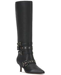 Vince Camuto Women's Tyleen Knee-High Kitten-Heel Moto Dress Boots