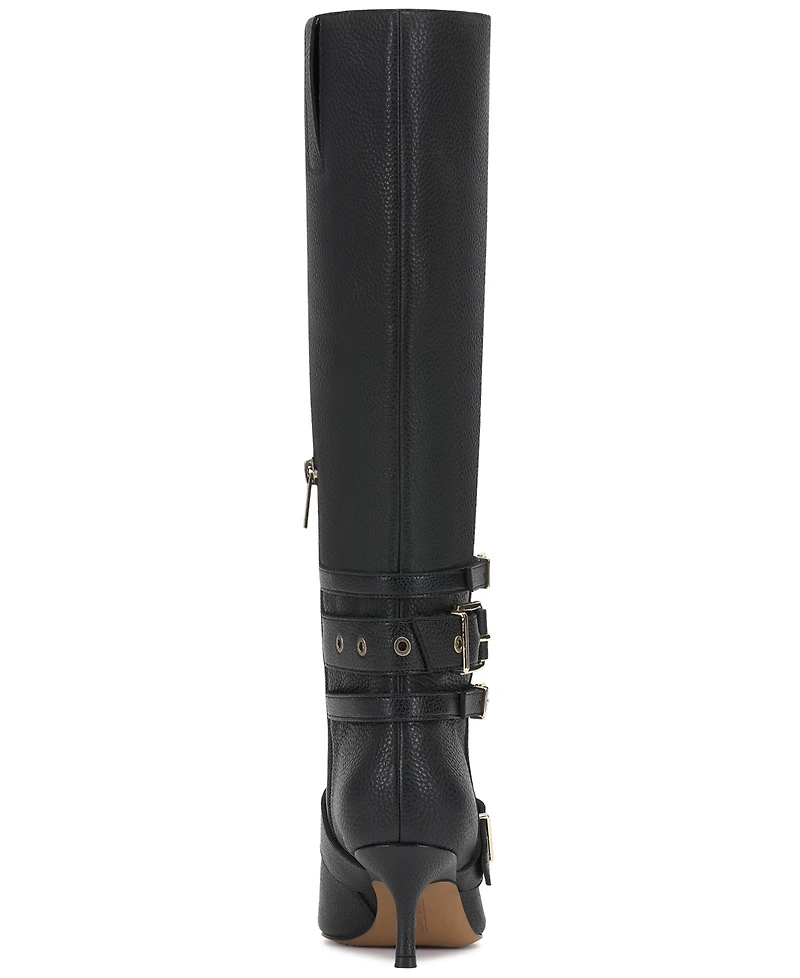 Vince Camuto Women's Tyleen Knee-High Kitten-Heel Moto Dress Boots