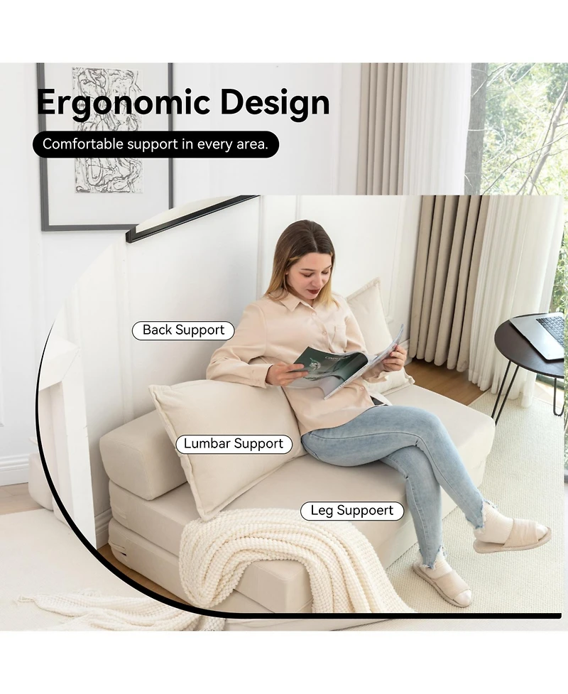 Streamdale Furniture Foldable Sofa Bed Sleeper Chair Twin