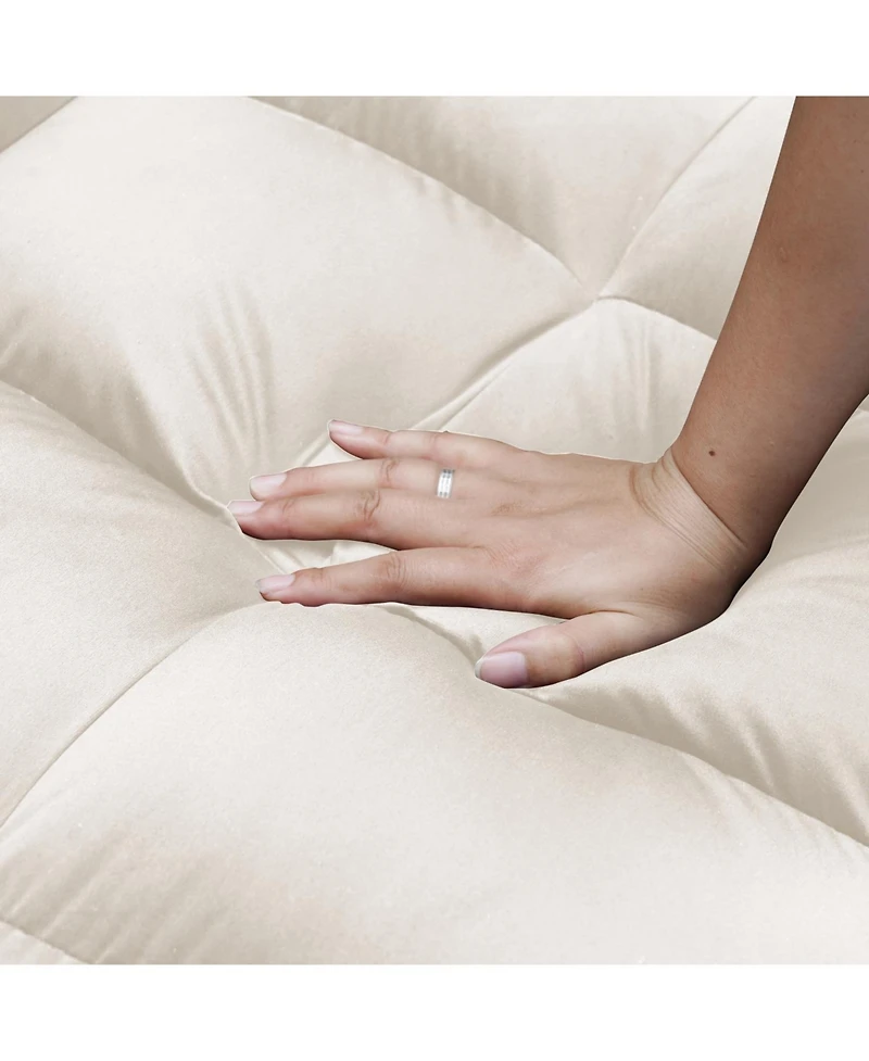 Streamdale Furniture Foldable Velvet Sofa Bed with Usb Desk (Beige)