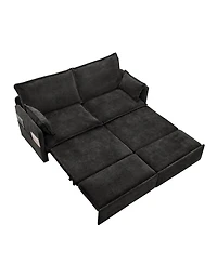 Streamdale Furniture 73.6" Pull Out Sofa Bed Chenille Sleeper Couch w/ Storage & Usb