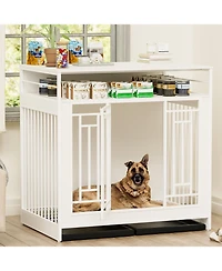 Streamdale Furniture 43" Dog Crate Furniture with Storage White