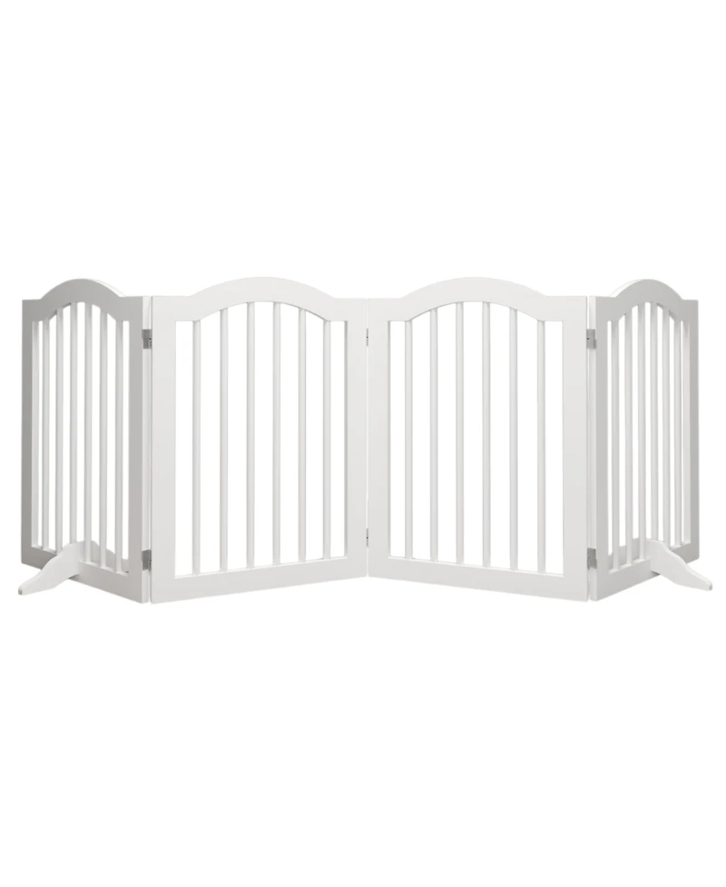 Streamdale Furniture Tall Foldable Wooden Pet Gate with Support Feet