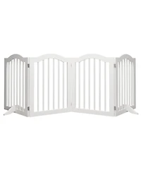 Streamdale Furniture Tall Foldable Wooden Pet Gate with Support Feet