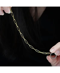 Rachel Glauber Two-Tone with Clear Cubic Zirconia Toggle Clasp Link Bracelet