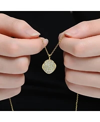 Rachel Glauber 14K Gold Plated with Clear Cubic Zirconia Pendant Necklace