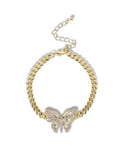 Jessica Simpson Butterfly Charm Chain Bracelet