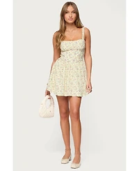 Edikted Womens Sadee Ruched Floral Mini Dress