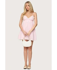 Edikted Womens Danira Pinstripe Babydoll Mini Dress