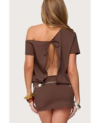 Edikted Womens Dorie Off Shoulder Cut Out Mini Dress