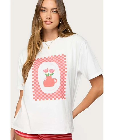 Edikted Women's Flower Vase Oversized T Shirt