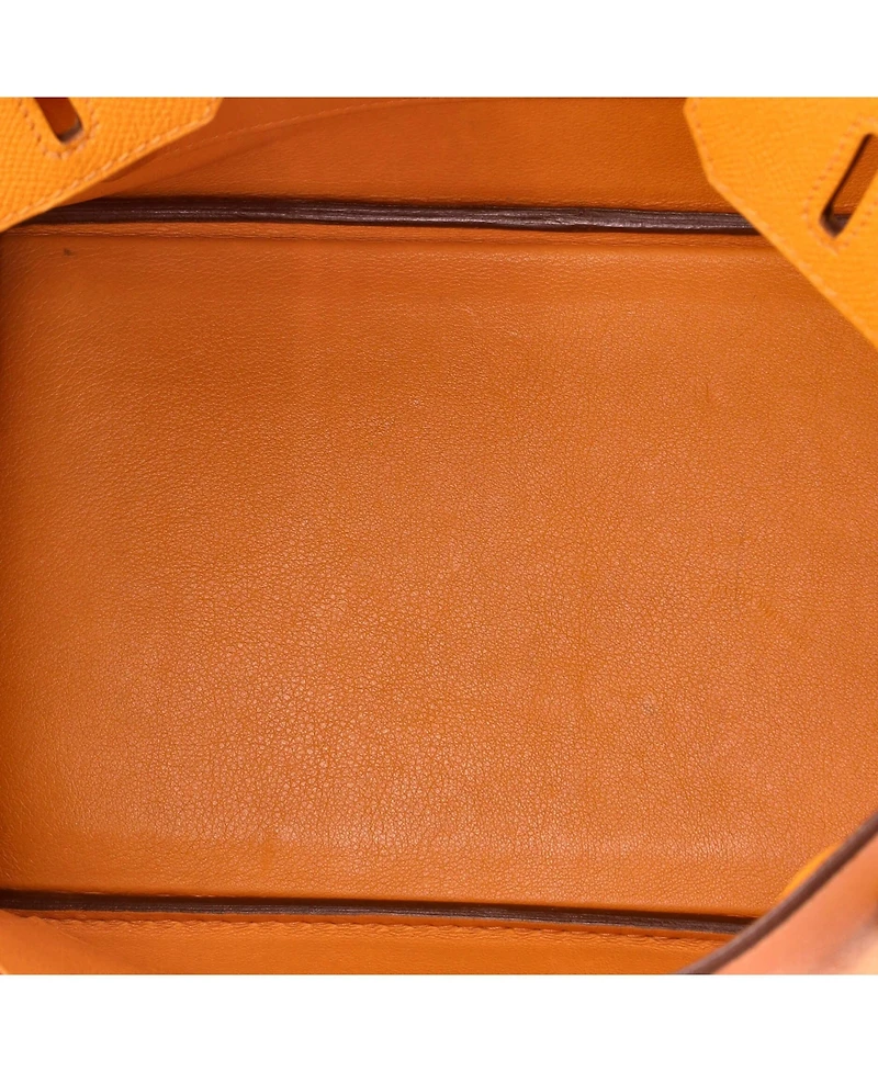 Pre-Owned Hermes Birkin 30 Handbag Orange Epsom with Palladium Hardware