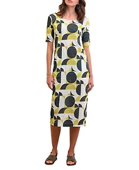 Celtic & Co. Women's Linen Blend Button Back Midi Dress