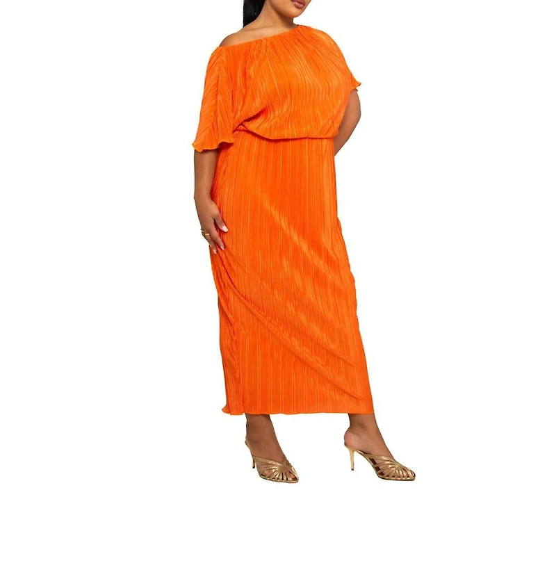 Fashion-szn Curve Women's Plisse Midaxi Dress
