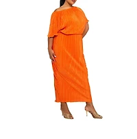Fashion-szn Curve Women's Plisse Midaxi Dress