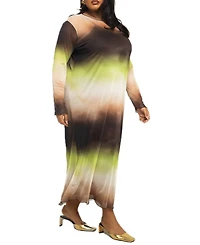 Fashion-szn Curve Women's Ombre Print Midi Dress
