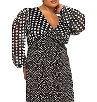Fashion-szn Curve Women's Polka Dot Midi Dress
