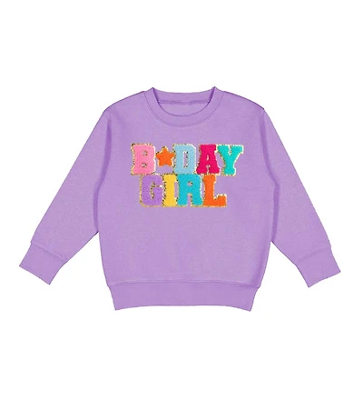 Sweet Wink Little and Big Girls Birthday Girl Patch Sweatshirt