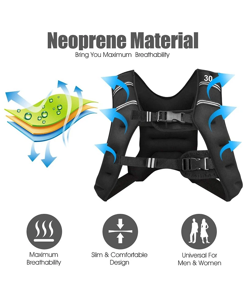Mecale Training Weight Vest Workout Equipment with Adjustable Buckles and Mesh Bag