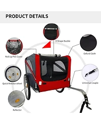 Streamdale Furniture Outdoor Heavy Duty Foldable Utility Pet Stroller Dog Carriers Bicycle Trailer
