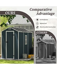 Streamdale Furniture 4x8 Resin Storage Shed - Waterproof Uv Proof Dark Gray