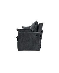 Streamdale Furniture Pull-Out Corduroy Sleeper Sofa Bed w/ Storage & Usb