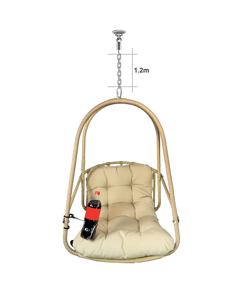Streamdale Furniture Wicker Egg Chair with Stand & Cushion