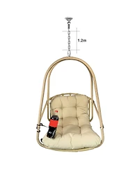 Streamdale Furniture Wicker Egg Chair with Stand & Cushion