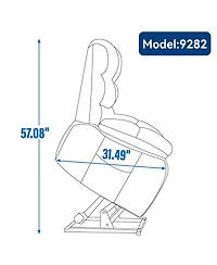 Streamdale Furniture Lift Recliner Heat Massage Dual Motor Infinite Position Blue